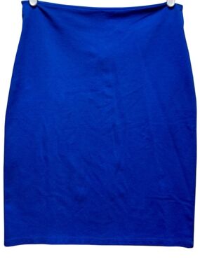 Fig & Blu Royal Blue Pencil Skirt Gold Back Zipper Office Career Wear Solid Sz L